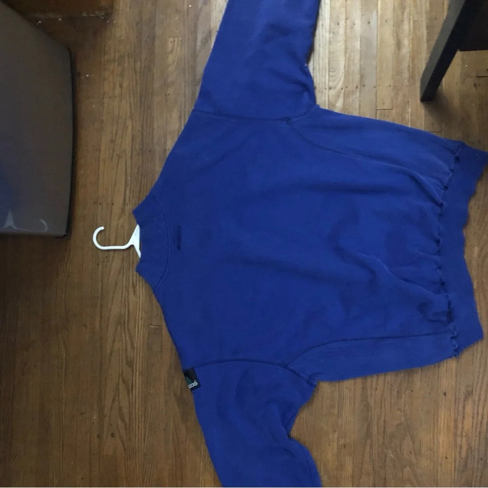 Adidas Vintage 90’s Equipment Quarter Zip Sweatshirt XL - Blue - tattered look - Picture 6 of 6